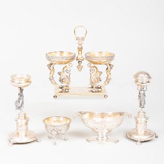 Group of English and Continental Silver Condiment Articles