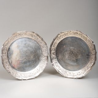 Pair of Silver Salvers, Possibly French or Hanau