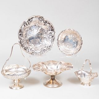 Group of Silver Baskets and Dishes