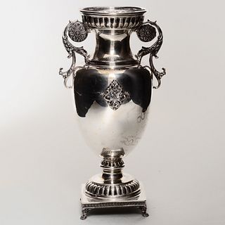 Persian Silver Two Handled Vase