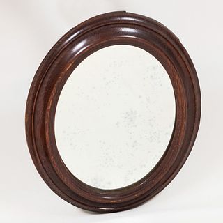 Stained Oak Molded Oval Mirror