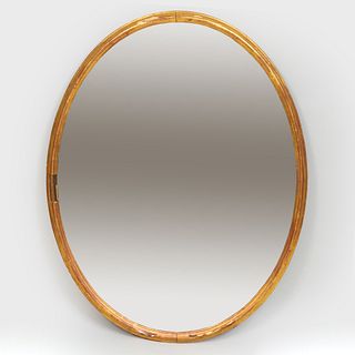 Modern Giltwood Oval Mirror