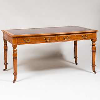 Regency Style Burlwood and Oak Desk