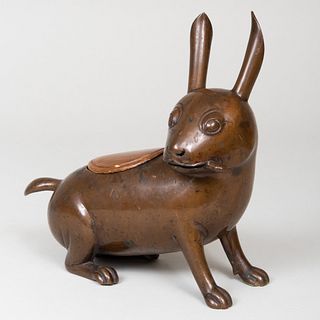 Japanese Bronze Rabbit Form Censer