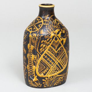 Nils Thorsson Royal Copenhagen Brown Glazed Porcelain Bottle Vase