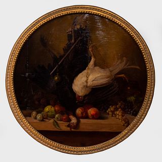 Continental School: Still Life with Hanging Fowl