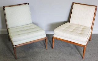 Midcentury Pair Robsjohn-Gibbings Slipper Chairs.