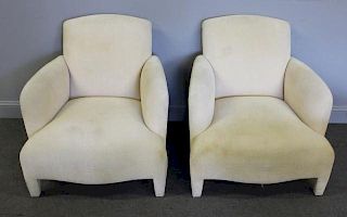 Pair of Modern Donghia Upholstered Arm Chairs.