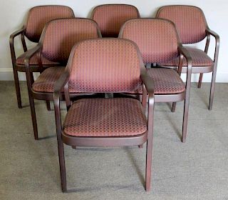 Midcentury Set of 6 Don Pettit for Knoll Chairs.