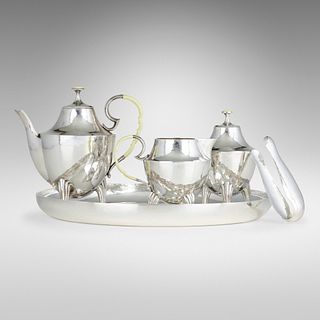 Josef Hoffmann, Four-piece tea service with tray