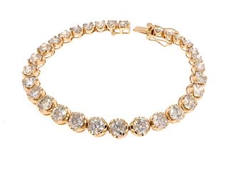16.56ct Diamond 14K Bracelet w/ AIG $80K Appraisal