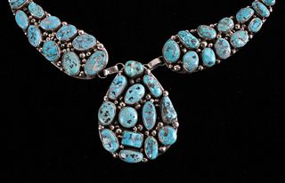 Navajo Sleeping Beauty Sterling Turquoise Necklace