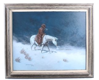 Original Michael Schreck Cowboy Oil Painting