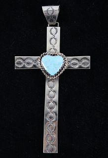 Armand American Horse Silver & Turquoise Cross