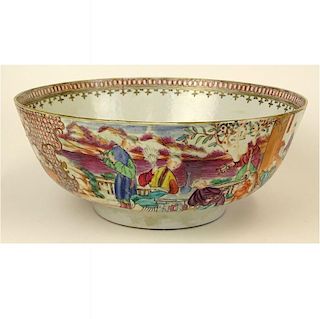19th C Chinese Export Punch Bowl.