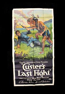 Large Custer's Last Fight Film Poster c.1922