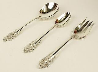 Lot of 3 Wallace Grande Baroque sterling silver serving pieces.