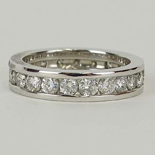 Lady's Approx. 2.25 Carat Round Cut and 14 Karat White Gold Eternity Band.