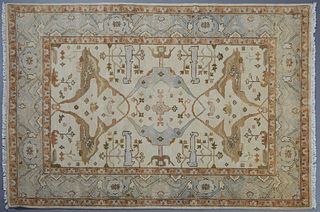 Turkish Angora Oushak Carpet, 6' 2 x 9' 1.