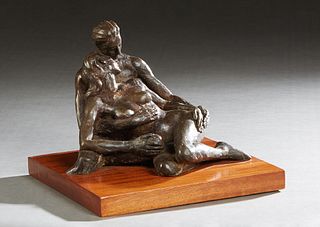 Thomas Bruno (1960-, New Orleans), "The Lovers," 2004, patinated bronze figural group, 2/10, signed, dated and numbered on the rear of the female, mou