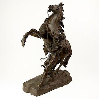 Late 19th Century French Bronze Marly Horse after: Guillaume Coustou