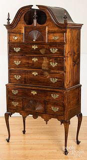 New England Queen Anne maple high chest