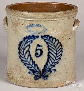 New York five-gallon stoneware crock