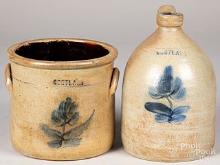 Stoneware jug and crock