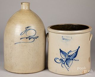 Large stoneware crock and jug