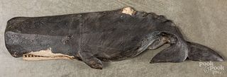 Wick Ahrens carved and painted whale plaque