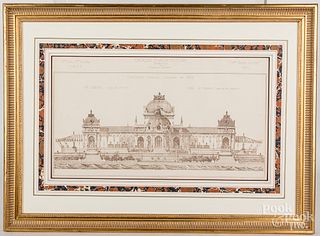 Three French architectural prints