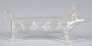 Colorless glass animal whimsey