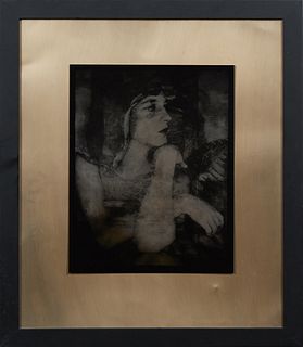 Josephine Sacabo (1944-, New Orleans/Mexico), "Juana and the Falcon," 2018, AP original tintype from "Structures of Reverie Series," signed and titled