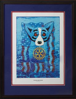 George Rodrigue (1944-2013, Louisiana), "We Will Rise Again," 2005, color silk screen, to benefit Rotary International, titled lower center, presented
