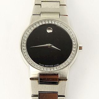 Lady's Vintage Movado Swiss Quartz Movement Watch with Diamond Bezel.