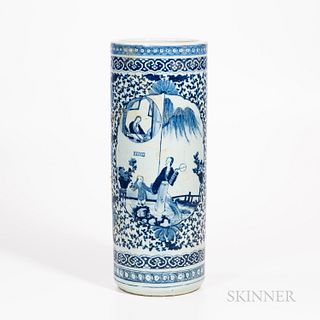 Blue and White Export Umbrella Stand