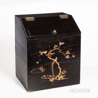 Gilt-decorated Black Lacquer Chest