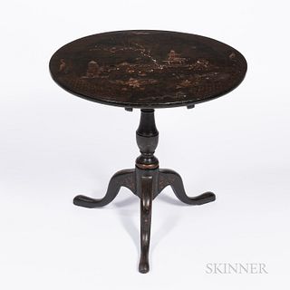 Chinoiserie Round Lacquer Tilt-top Table