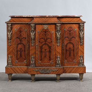 Louis XVI-style Kingwood Marquetry and Ormolu-mounted Cabinet