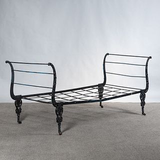 Victorian Cast and Wrought Iron Campaign Bed