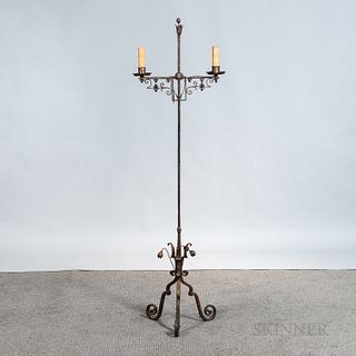 Wrought Iron Two-light Floor Lamp