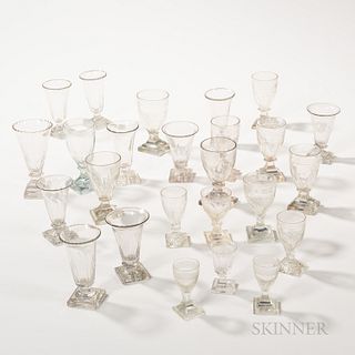 Approximately Thirty Pieces of Clear Glass Stemware