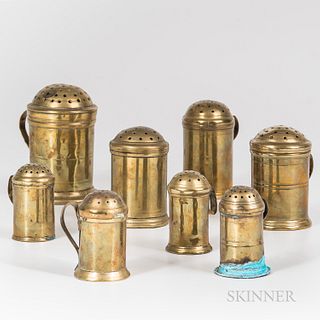Eight Brass Sugar Shakers
