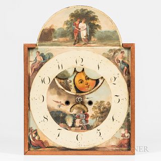 White-painted and Polychrome-decorated Iron Clock Dial