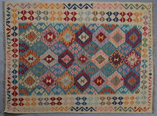 Turkish Kilim Carpet, 5' 2 x 6' 7.