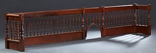 Turned Cypress Communion Rail, early 20th c., with turned posts and spindles, H.- 24 1/2 in., W.- 132 in., D.- 16 in.
