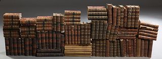 Group of Seventy Leather Bound Books, 19th c., various titles.