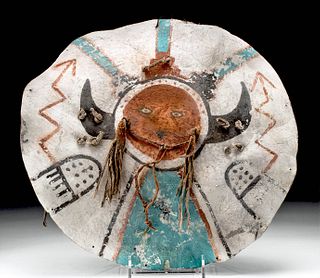 19th C. Native American Pueblo Hide Dance Shield