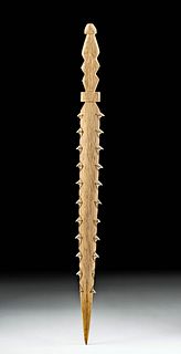 20th C. Gilbert Islands Wood Sword w/ Shark Teeth