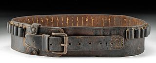 Early 20th C. Mexican Leather Ammo Belt